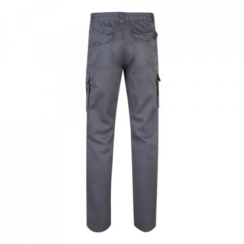 VL LUGH. Strečov&eacute; nohavice s viacer&yacute;mi vreckami (240 g/m&sup2;) z bavlny (46 %), EME (38 %) a polyesteru (16 %) - Siv&aacute;