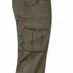 VL LUGH. Strečov&eacute; nohavice s viacer&yacute;mi vreckami (240 g/m&sup2;) z bavlny (46 %), EME (38 %) a polyesteru (16 %) - Vojensk&aacute; zelen&aacute;