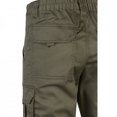 VL LUGH. Strečov&eacute; nohavice s viacer&yacute;mi vreckami (240 g/m&sup2;) z bavlny (46 %), EME (38 %) a polyesteru (16 %) - Vojensk&aacute; zelen&aacute;