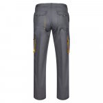 VL HYPNOS. Dvojfarebn&eacute; keprov&eacute; nohavice s viacer&yacute;mi vreckami (200 g/m&sup2;), z bavlny (35 %) a polyesteru (65 %) - Siv&aacute;/Žlt&aacute;