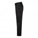 VL HYPNOS. Dvojfarebn&eacute; keprov&eacute; nohavice s viacer&yacute;mi vreckami (200 g/m&sup2;), z bavlny (35 %) a polyesteru (65 %) - Čierna/Oranžov&aacute;