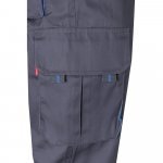 VL HYPNOS. Dvojfarebn&eacute; keprov&eacute; nohavice s viacer&yacute;mi vreckami (200 g/m&sup2;), z bavlny (35 %) a polyesteru (65 %) - Siv&aacute;/Svetlomodr&aacute;