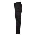 VL HYPNOS. Dvojfarebn&eacute; keprov&eacute; nohavice s viacer&yacute;mi vreckami (200 g/m&sup2;), z bavlny (35 %) a polyesteru (65 %) - Čierna/Červen&aacute;