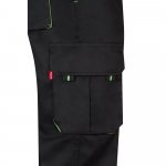 VL HYPNOS. Dvojfarebn&eacute; keprov&eacute; nohavice s viacer&yacute;mi vreckami (200 g/m&sup2;), z bavlny (35 %) a polyesteru (65 %) - Čierna/Zelen&aacute;