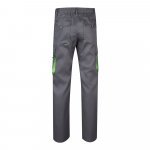 VL HYPNOS. Dvojfarebn&eacute; keprov&eacute; nohavice s viacer&yacute;mi vreckami (200 g/m&sup2;), z bavlny (35 %) a polyesteru (65 %) - Siv&aacute;/Zelen&aacute;