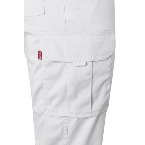 VL PAN. Strečov&eacute; nohavice s viacer&yacute;mi vreckami (290 g/m&sup2;), z bavlny (46 %), EME (38 %) a polyesteru (16 %) - Biela