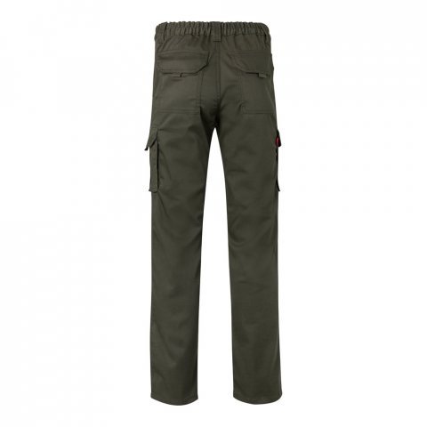 VL PAN. Strečov&eacute; nohavice s viacer&yacute;mi vreckami (290 g/m&sup2;), z bavlny (46 %), EME (38 %) a polyesteru (16 %) - Vojensk&aacute; zelen&aacute;