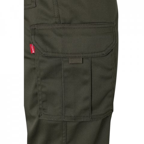 VL PAN. Strečov&eacute; nohavice s viacer&yacute;mi vreckami (290 g/m&sup2;), z bavlny (46 %), EME (38 %) a polyesteru (16 %) - Vojensk&aacute; zelen&aacute;