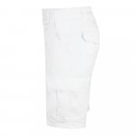 VL HEBE. Strečov&eacute; bermudy s viacer&yacute;mi vreckami (240 g/m&sup2;), z bavlny (46 %), EME (38 %) a polyesteru (16 %) - Biela