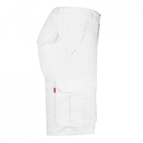 VL HEBE. Strečov&eacute; bermudy s viacer&yacute;mi vreckami (240 g/m&sup2;), z bavlny (46 %), EME (38 %) a polyesteru (16 %) - Biela