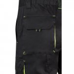 VL HEMERA. Dvojfarebn&eacute; elastick&eacute; bermudy s viacer&yacute;mi vreckami (240 g/m&sup2;), z bavlny (46 %), EME (38 %) a polyesteru (16 %) - Čierna/Žlt&aacute;