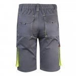 VL HEMERA. Dvojfarebn&eacute; elastick&eacute; bermudy s viacer&yacute;mi vreckami (240 g/m&sup2;), z bavlny (46 %), EME (38 %) a polyesteru (16 %) - Siv&aacute;/Žlt&aacute;