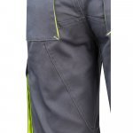 VL HEMERA. Dvojfarebn&eacute; elastick&eacute; bermudy s viacer&yacute;mi vreckami (240 g/m&sup2;), z bavlny (46 %), EME (38 %) a polyesteru (16 %) - Siv&aacute;/Žlt&aacute;