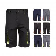 VL HEMERA. Tofarvede bermudashorts i stretch med flere lommer (240 g/m&sup2;), i bomuld (46 %), EME (38 %) og polyester (16 %)