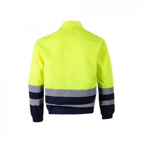 VL NEPTUNE LARGE. Casaco bicolor de sarja (210g/m&sup2;) em poli&eacute;ster (80%) e algod&atilde;o (20%) - Azul marinho/Amarelo
