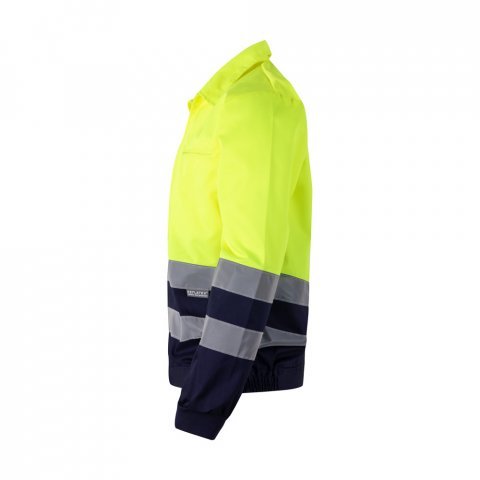 VL NEPTUNE LARGE. Casaco bicolor de sarja (210g/m&sup2;) em poli&eacute;ster (80%) e algod&atilde;o (20%) - Azul marinho/Amarelo