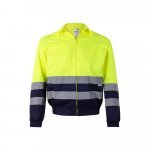 VL NEPTUNE LARGE. Casaco bicolor de sarja (210g/m&sup2;) em poli&eacute;ster (80%) e algod&atilde;o (20%) - Azul marinho/Amarelo
