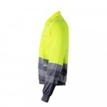 VL NEPTUNE LARGE. Casaco bicolor de sarja (210g/m&sup2;) em poli&eacute;ster (80%) e algod&atilde;o (20%) - Cinzento/Amarelo