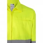 VL NEPTUNE LARGE. Casaco bicolor de sarja (210g/m&sup2;) em poli&eacute;ster (80%) e algod&atilde;o (20%) - Cinzento/Amarelo