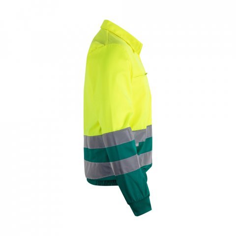 VL NEPTUNE LARGE. Casaco bicolor de sarja (210g/m&sup2;) em poli&eacute;ster (80%) e algod&atilde;o (20%) - Verde/Amarelo