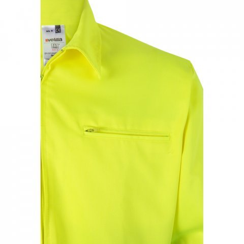 VL NEPTUNE LARGE. Casaco bicolor de sarja (210g/m&sup2;) em poli&eacute;ster (80%) e algod&atilde;o (20%) - Verde/Amarelo