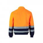 VL NEPTUNE LARGE. Casaco bicolor de sarja (210g/m&sup2;) em poli&eacute;ster (80%) e algod&atilde;o (20%) - Azul marinho/Laranja