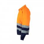 VL NEPTUNE LARGE. Casaco bicolor de sarja (210g/m&sup2;) em poli&eacute;ster (80%) e algod&atilde;o (20%) - Azul marinho/Laranja