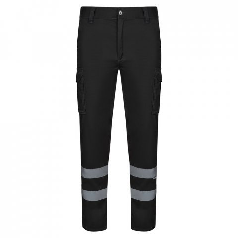 VL DIONYSUS. Strečov&eacute; nohavice s viacer&yacute;mi vreckami (240 g/m&sup2;), z bavlny (46 %), EME (38 %) a polyesteru (16 %) - Čierna