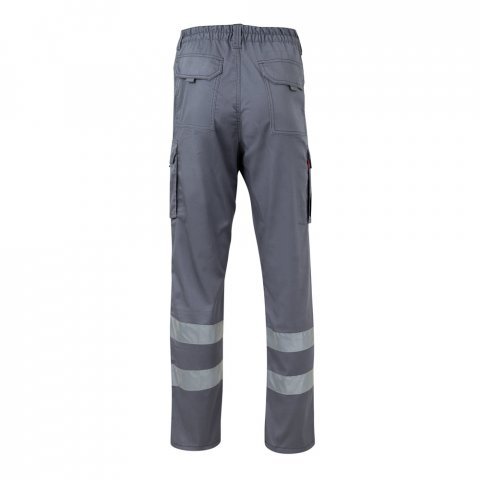VL DIONYSUS. Strečov&eacute; nohavice s viacer&yacute;mi vreckami (240 g/m&sup2;), z bavlny (46 %), EME (38 %) a polyesteru (16 %) - Siv&aacute;