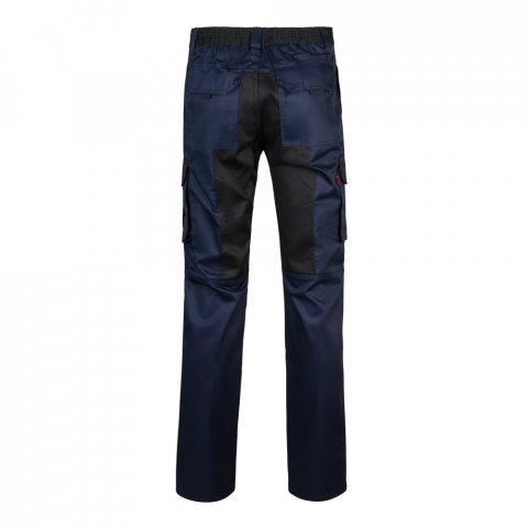 VL NJORD. Dvojfarebn&eacute; keprov&eacute; nohavice s viacer&yacute;mi vreckami (240 g/m&sup2;), z bavlny (35 %) a polyesteru (65 %) - Modr&aacute;