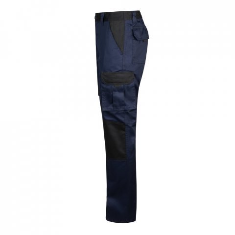 VL NJORD. Dvojfarebn&eacute; keprov&eacute; nohavice s viacer&yacute;mi vreckami (240 g/m&sup2;), z bavlny (35 %) a polyesteru (65 %) - Modr&aacute;