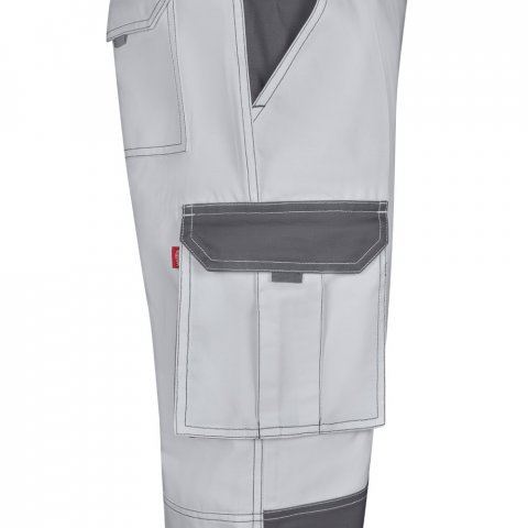 VL NJORD. Dvojfarebn&eacute; keprov&eacute; nohavice s viacer&yacute;mi vreckami (240 g/m&sup2;), z bavlny (35 %) a polyesteru (65 %) - Biela