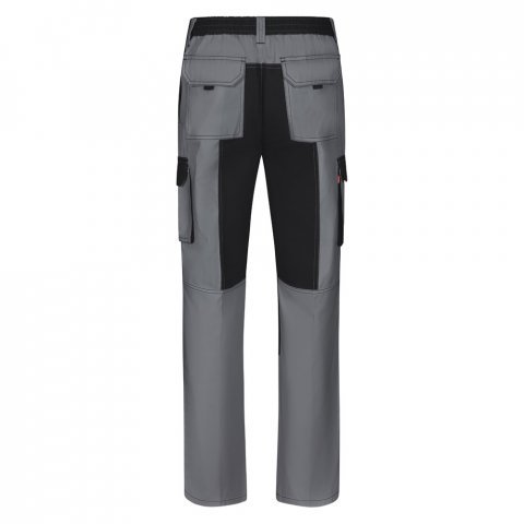 VL NJORD. Dvojfarebn&eacute; keprov&eacute; nohavice s viacer&yacute;mi vreckami (240 g/m&sup2;), z bavlny (35 %) a polyesteru (65 %) - Siv&aacute;