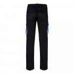 VL FIDES. Dvojfarebn&eacute; elastick&eacute; nohavice s viacer&yacute;mi vreckami (240 g/m&sup2;) z bavlny (46 %), EME (38 %) a polyesteru (16 %) - Čierna/Svetlomodr&aacute;