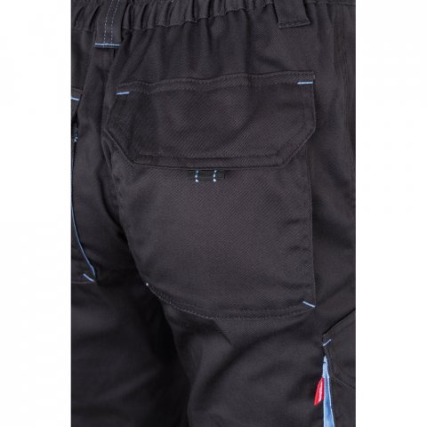 VL FIDES. Dvojfarebn&eacute; elastick&eacute; nohavice s viacer&yacute;mi vreckami (240 g/m&sup2;) z bavlny (46 %), EME (38 %) a polyesteru (16 %) - Siv&aacute;/Svetlomodr&aacute;