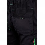 VL FIDES. Dvojfarebn&eacute; elastick&eacute; nohavice s viacer&yacute;mi vreckami (240 g/m&sup2;) z bavlny (46 %), EME (38 %) a polyesteru (16 %) - Čierna/Zelen&aacute;