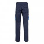 VL FIDES. Dvojfarebn&eacute; elastick&eacute; nohavice s viacer&yacute;mi vreckami (240 g/m&sup2;) z bavlny (46 %), EME (38 %) a polyesteru (16 %) - Modr&aacute;/Svetlomodr&aacute;