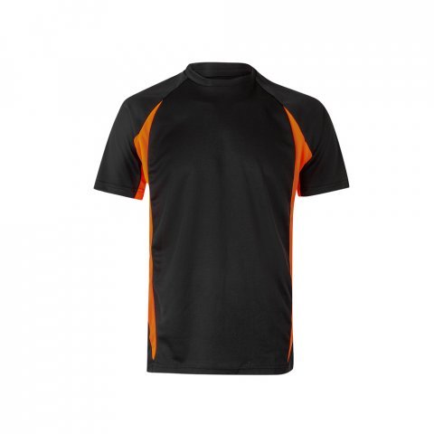 VL SLAYER. Tricou tehnic bicolor bird-eye (160g/m&sup2;), din poliester (100%) - Negru/Portocaliu