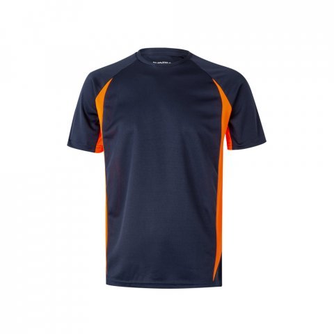 VL SLAYER. Tricou tehnic bicolor bird-eye (160g/m&sup2;), din poliester (100%) - Albastru/Portocaliu