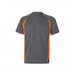 VL SLAYER. Tricou tehnic bicolor bird-eye (160g/m&sup2;), din poliester (100%) - Gri/Portocaliu