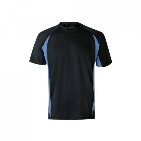 VL SLAYER. Tricou tehnic bicolor bird-eye (160g/m&sup2;), din poliester (100%) - Negru/Albastru deschis
