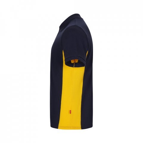 VL SUPAY. Dvojfarebn&aacute; pik&eacute; poloko&scaron;eľa (180 g/m&sup2;) s kr&aacute;tkym ruk&aacute;vom, z bavlny (60 %) a polyesteru (40 %) - Modr&aacute;/Žlt&aacute;