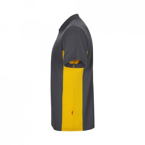 VL SUPAY. Dvojfarebn&aacute; pik&eacute; poloko&scaron;eľa (180 g/m&sup2;) s kr&aacute;tkym ruk&aacute;vom, z bavlny (60 %) a polyesteru (40 %) - Siv&aacute;/Žlt&aacute;