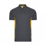 VL SUPAY. Dvojfarebn&aacute; pik&eacute; poloko&scaron;eľa (180 g/m&sup2;) s kr&aacute;tkym ruk&aacute;vom, z bavlny (60 %) a polyesteru (40 %) - Siv&aacute;/Žlt&aacute;