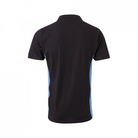 VL SUPAY. Dvojfarebn&aacute; pik&eacute; poloko&scaron;eľa (180 g/m&sup2;) s kr&aacute;tkym ruk&aacute;vom, z bavlny (60 %) a polyesteru (40 %) - Čierna/Svetlomodr&aacute;