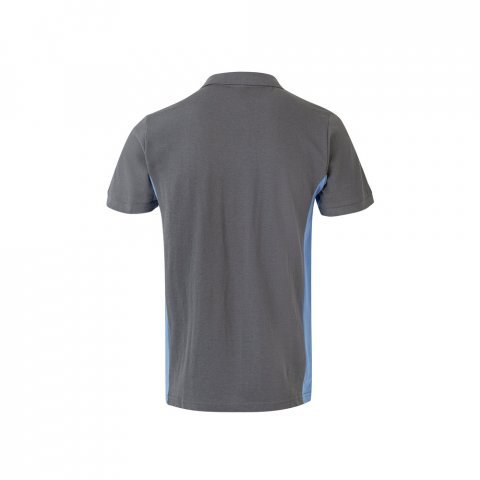 VL SUPAY. Dvojfarebn&aacute; pik&eacute; poloko&scaron;eľa (180 g/m&sup2;) s kr&aacute;tkym ruk&aacute;vom, z bavlny (60 %) a polyesteru (40 %) - Siv&aacute;/Svetlomodr&aacute;