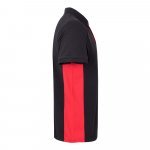 VL SUPAY. Dvojfarebn&aacute; pik&eacute; poloko&scaron;eľa (180 g/m&sup2;) s kr&aacute;tkym ruk&aacute;vom, z bavlny (60 %) a polyesteru (40 %) - Čierna/Červen&aacute;