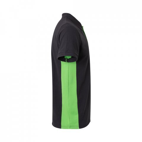 VL SUPAY. Dvojfarebn&aacute; pik&eacute; poloko&scaron;eľa (180 g/m&sup2;) s kr&aacute;tkym ruk&aacute;vom, z bavlny (60 %) a polyesteru (40 %) - Čierna/Zelen&aacute;