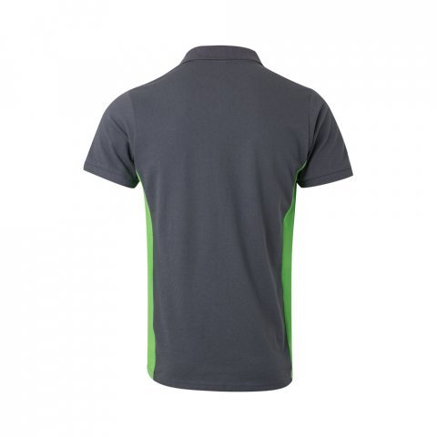 VL SUPAY. Dvojfarebn&aacute; pik&eacute; poloko&scaron;eľa (180 g/m&sup2;) s kr&aacute;tkym ruk&aacute;vom, z bavlny (60 %) a polyesteru (40 %) - Siv&aacute;/Zelen&aacute;