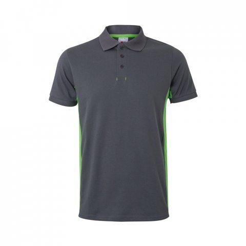 VL SUPAY. Dvojfarebn&aacute; pik&eacute; poloko&scaron;eľa (180 g/m&sup2;) s kr&aacute;tkym ruk&aacute;vom, z bavlny (60 %) a polyesteru (40 %) - Siv&aacute;/Zelen&aacute;